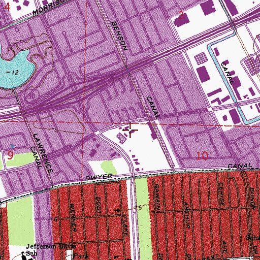 Topographic Map of The Upperroom Bible Church Academy School, LA