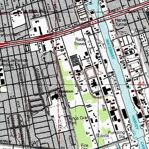 Topographic Map of Jefferson Wetlands Marine Institute School, LA