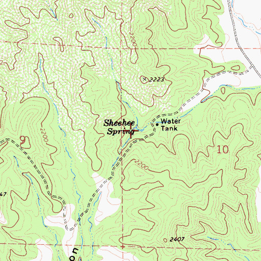 Topographic Map of Sheehee Spring, CA