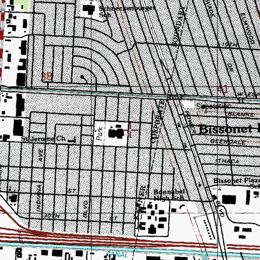 Topographic Map of Islamic School of Greater New Orleans, LA