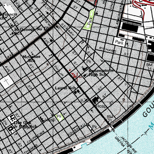 Topographic Map of Leslie Head Start Center School, LA