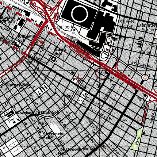 Topographic Map of Martin Luther King Jr Head Start Center School, LA