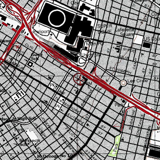 Topographic Map of Saint John the Baptist Preschool and Head Start, LA