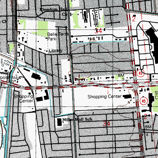 Topographic Map of Precious Angels Math and Science Academy School, LA