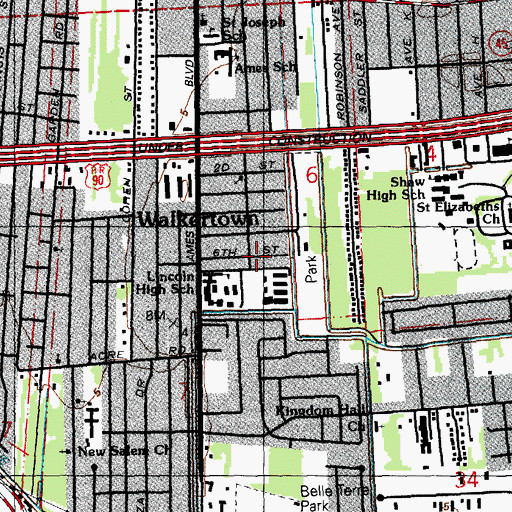 Topographic Map of West Bank Head Start School, LA