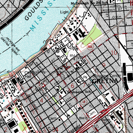 Topographic Map of Tic Tot Nursery School, LA