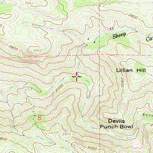 Topographic Map of Sheep Camp Creek, CA