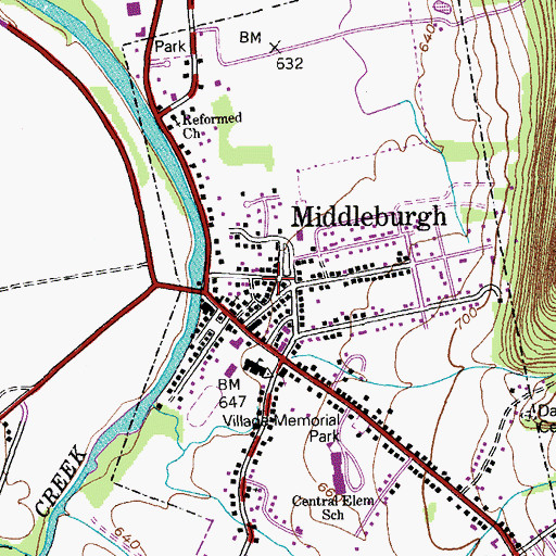 Topographic Map of Middleburgh Fire Department, NY