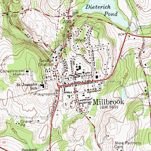 Topographic Map of Washington Grange Hall (historical), NY