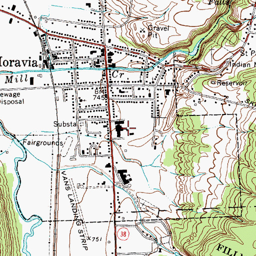 Topographic Map of Millard Fillmore Elementary School, NY