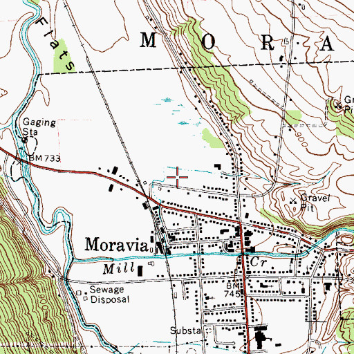 Topographic Map of Moravia Fire Department, NY
