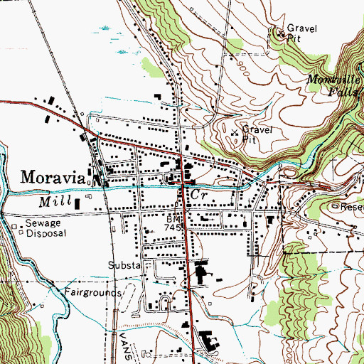 Topographic Map of Veterans Memorial Building, NY