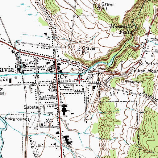 Topographic Map of Powers Public Library, NY