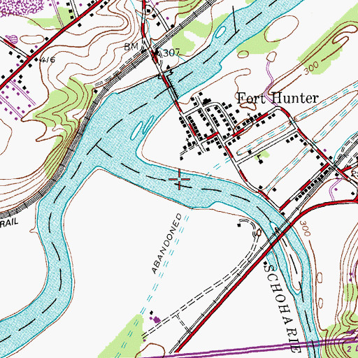 Topographic Map of Schoharie Crossing State Historic Site, NY