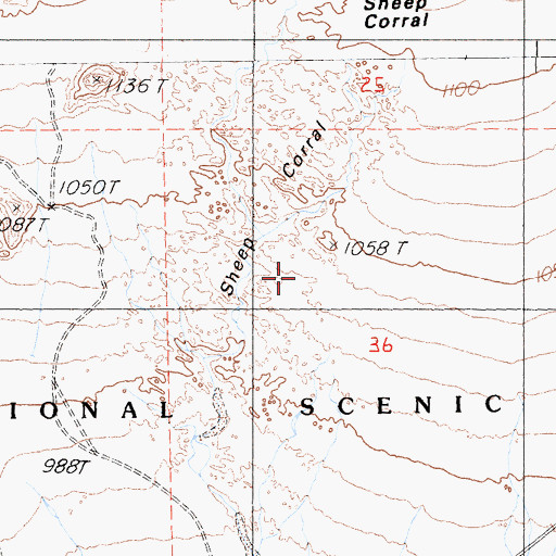 Topographic Map of Sheep Corral, CA