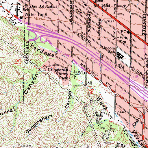 Topographic Map of Sheep Corral Canyon, CA
