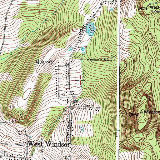 Topographic Map of West Windsor Baptist Church, NY