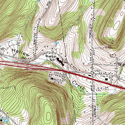 Topographic Map of C R Weeks Elementary School, NY