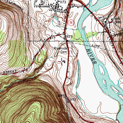Topographic Map of Windsor Central High School, NY