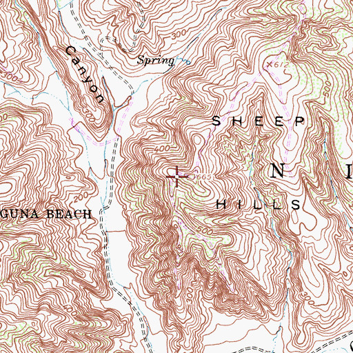 Topographic Map of Sheep Hills, CA