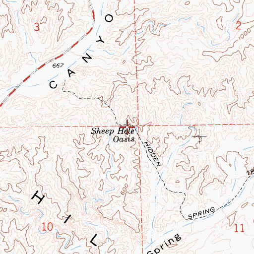 Topographic Map of Sheep Hole Oasis, CA