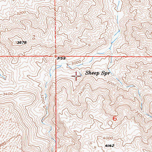 Topographic Map of Sheep Spring, CA