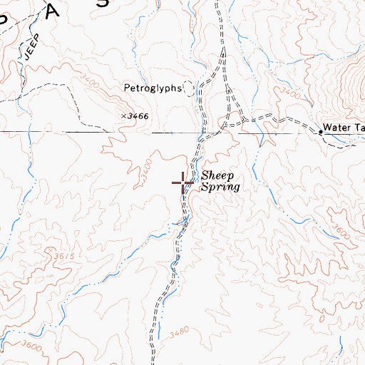 Topographic Map of Sheep Spring, CA
