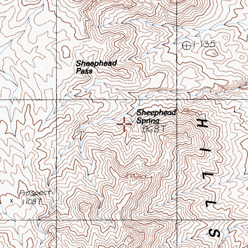 Topographic Map of Sheephead Spring, CA