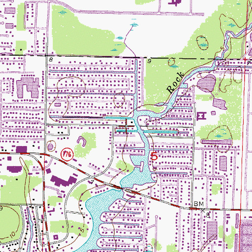 Topographic Map of Redfish Bayou, FL