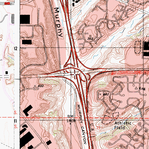 Topographic Map of Shepherd Canyon, CA