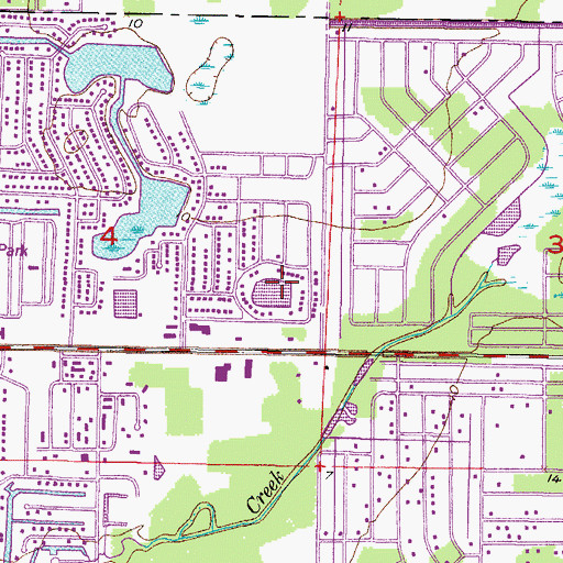 Topographic Map of Bass Lake, FL