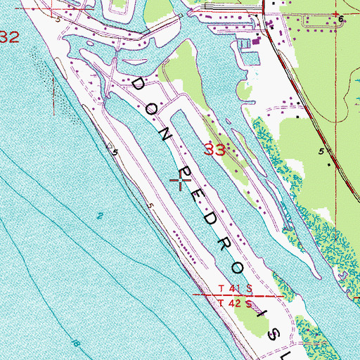Topographic Map of Bocilla Inlet, FL