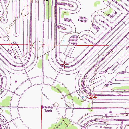 Topographic Map of Broadmoor Waterway, FL
