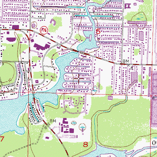 Topographic Map of Juno Canal, FL