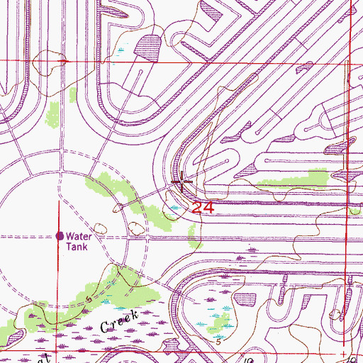 Topographic Map of Long Meadow Creek, FL