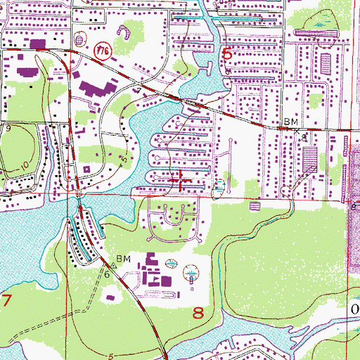 Topographic Map of Mars Canal, FL