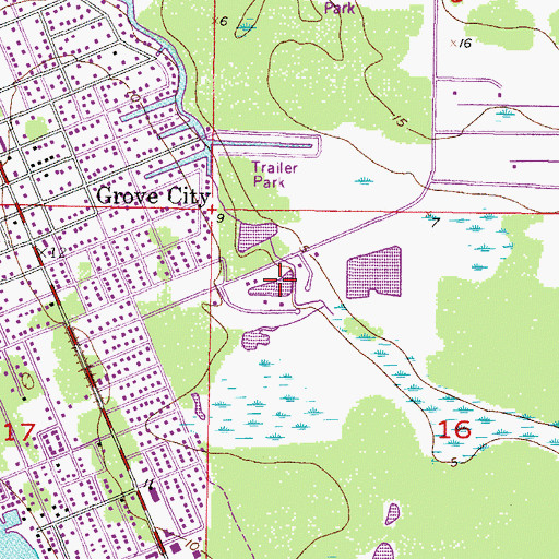 Topographic Map of Palm Lake, FL