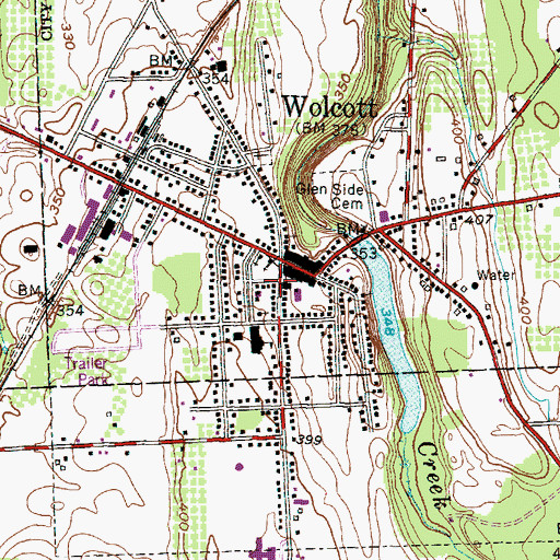 Topographic Map of Wolcott Police Department, NY