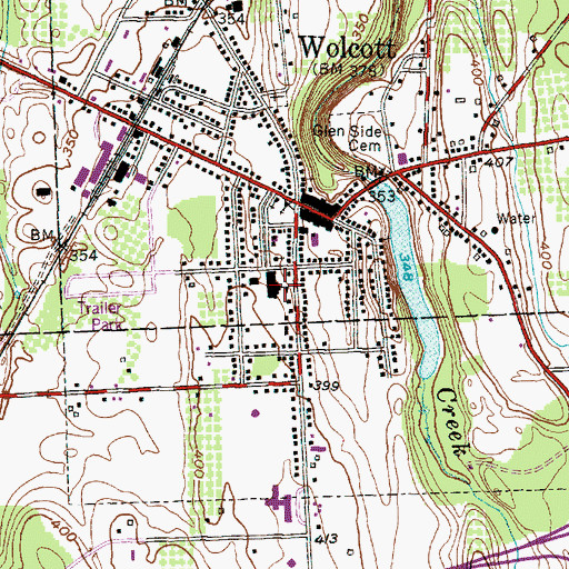 Topographic Map of Leavenworth Central School (historical), NY