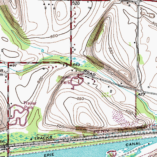 Topographic Map of Hillcrest Trailer Court, NY
