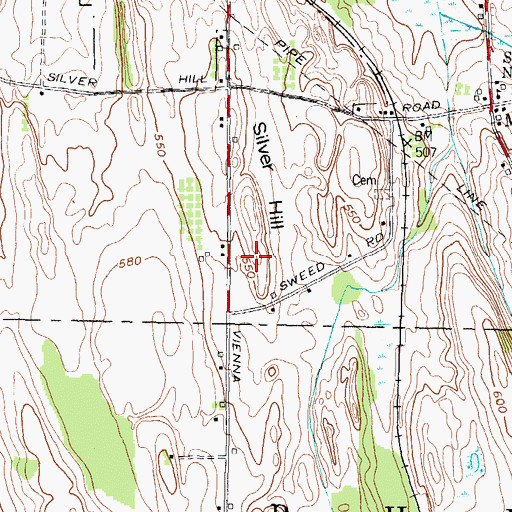 Topographic Map of Vienna Estates, NY
