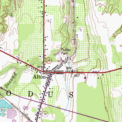 Topographic Map of Alton Mobile Home Park, NY