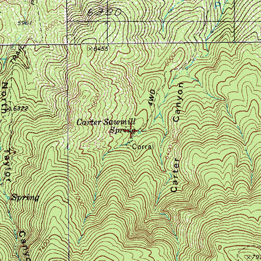 Topographic Map of Carter Sawmill Spring, AZ