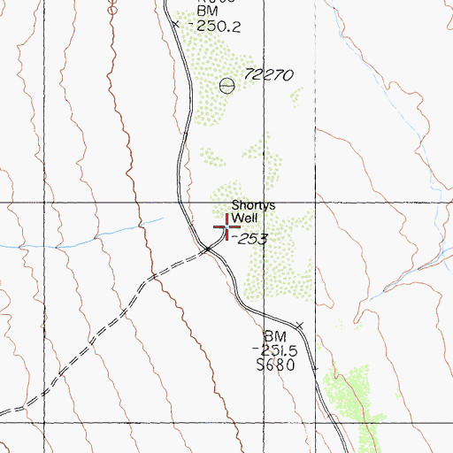 Topographic Map of Shortys Well, CA
