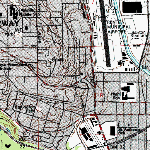 Topographic Map of Ukrainian Christian Center School, WA