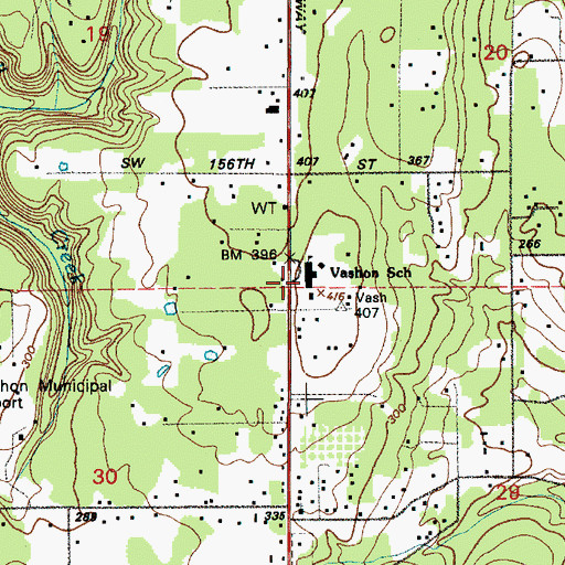 Topographic Map of The Harbor School, WA