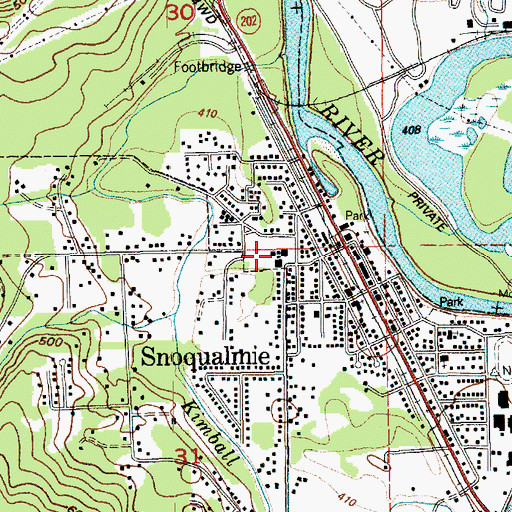 Topographic Map of Snoqualmie Valley School District Office, WA