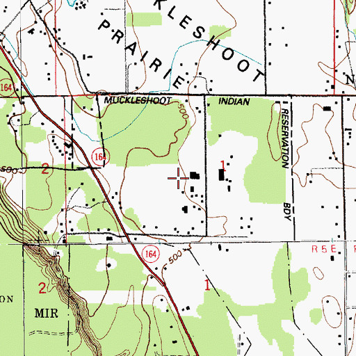 Topographic Map of Muckleshoot Tribal School, WA