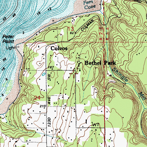 Topographic Map of Island Christian School, WA