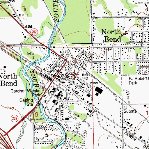 Topographic Map of Two Rivers School, WA